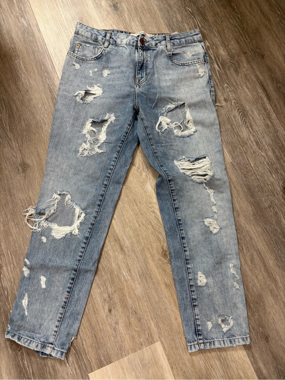 Zara Light Blue Washed Denim Jeans